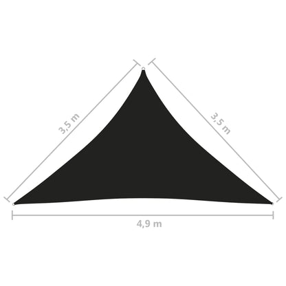 Zonnescherm Driehoekig 3,5X3,5X4,9 M Oxford Stof 3.5 x 3.5 x 4.9 m Zwart