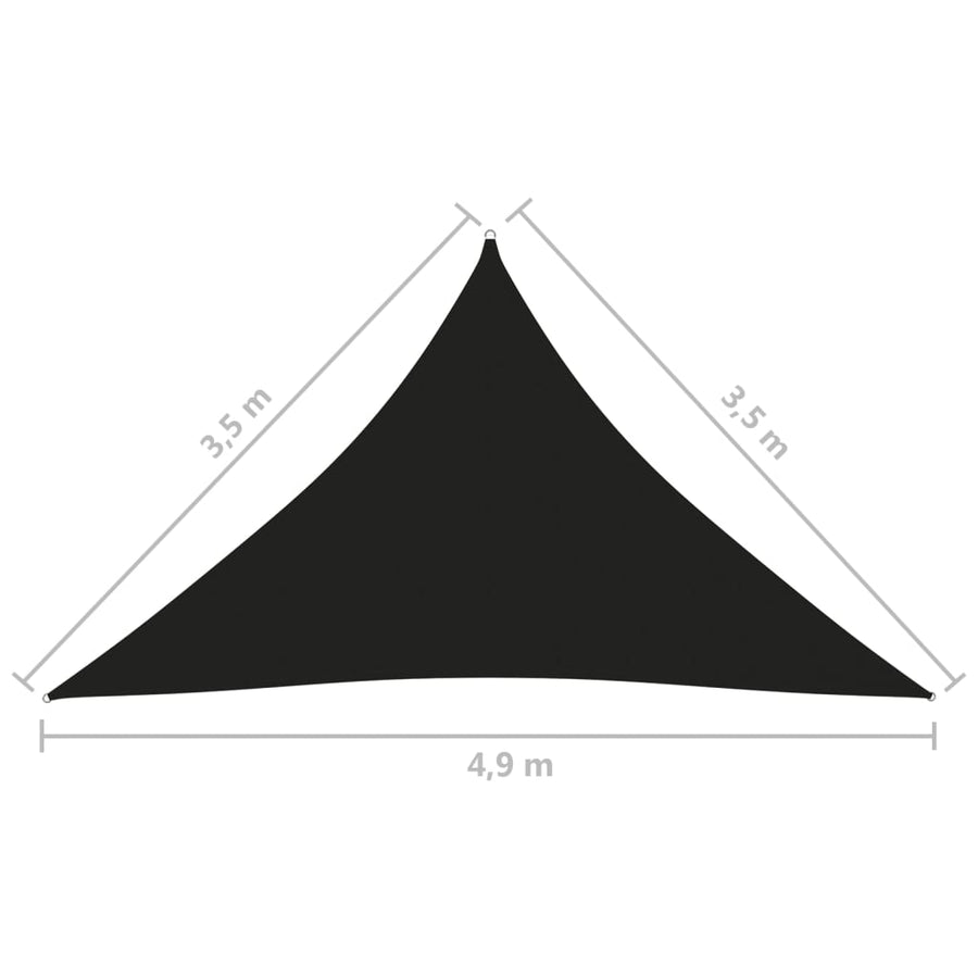 Zonnescherm Driehoekig 3,5X3,5X4,9 M Oxford Stof 3.5 x 3.5 x 4.9 m Zwart