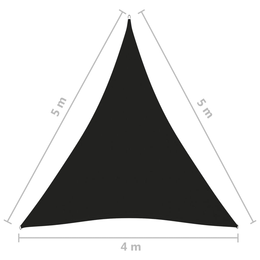 Zonnescherm Driehoekig Oxford Stof 4 x 5 x 5 m Zwart