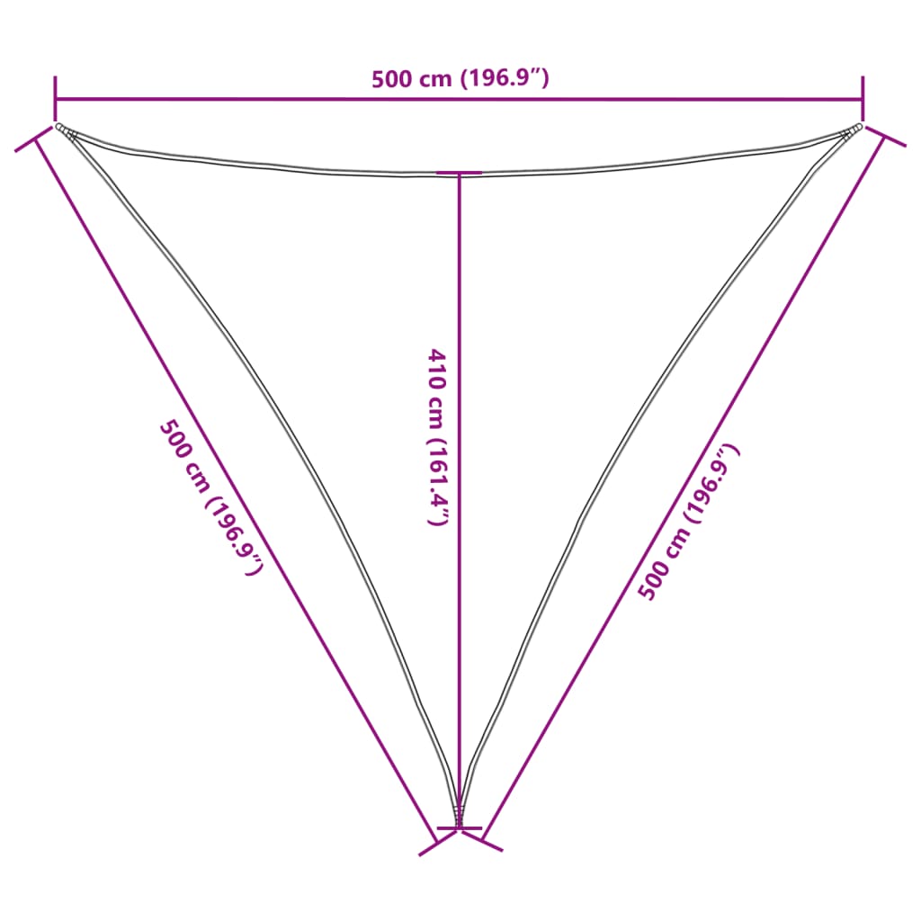 Zonnescherm Driehoekig Oxford Stof Zwart 5 x 5 x 5 m