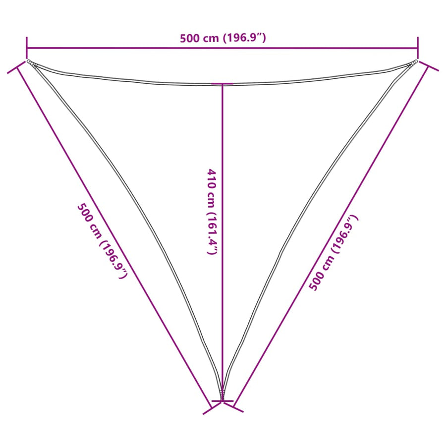 Zonnescherm Driehoekig Oxford Stof Zwart 5 x 5 x 5 m