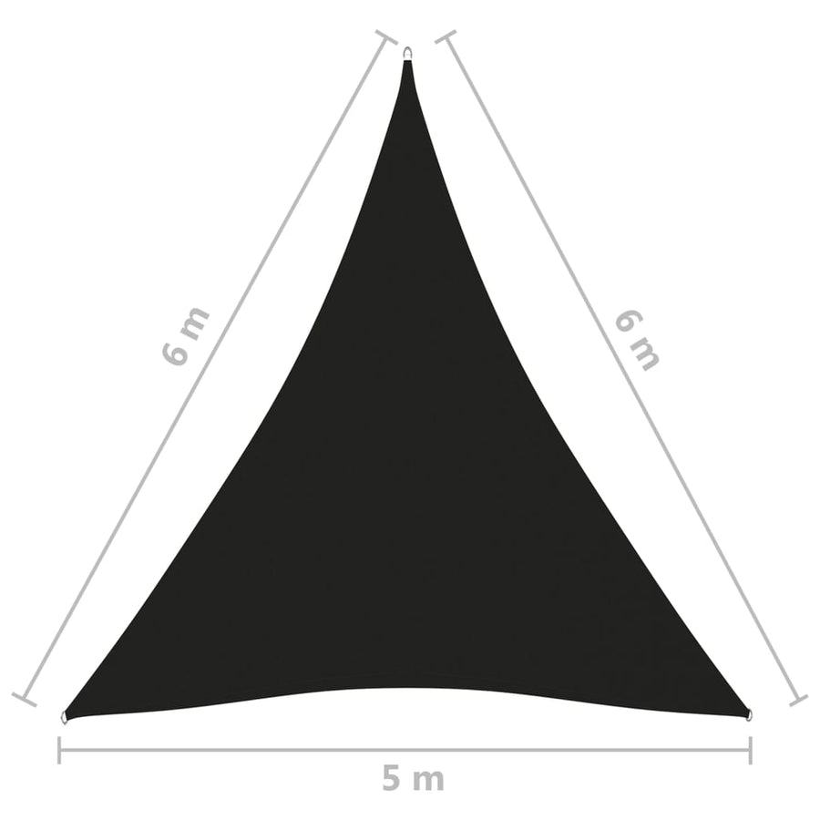 Zonnescherm Driehoekig Oxford Stof 5 x 6 x 6 m Zwart
