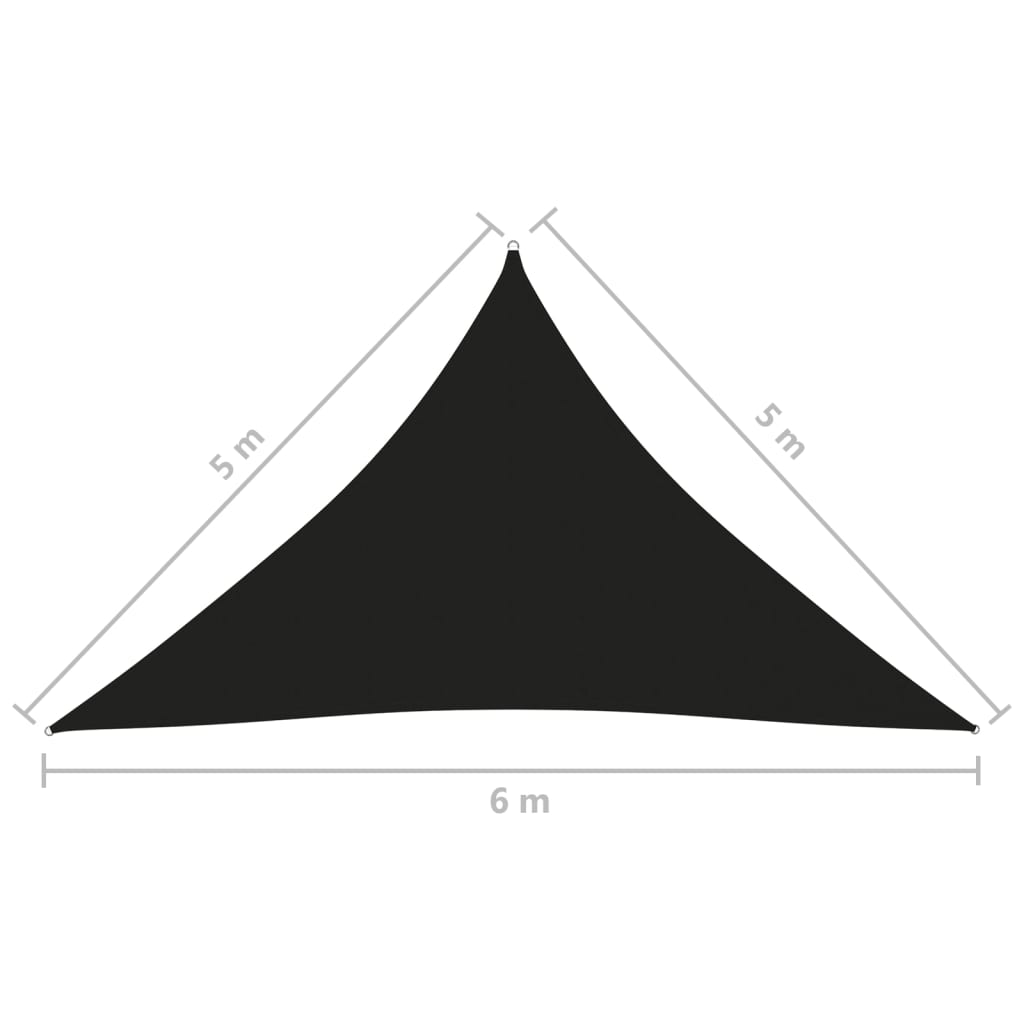 Zonnescherm Driehoekig Oxford Stof 5 x 5 x 6 m Zwart