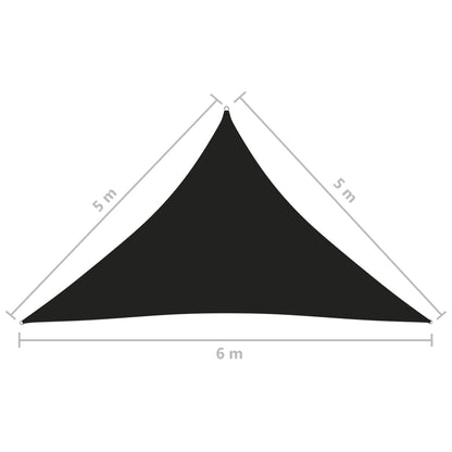 Zonnescherm Driehoekig Oxford Stof 5 x 5 x 6 m Zwart