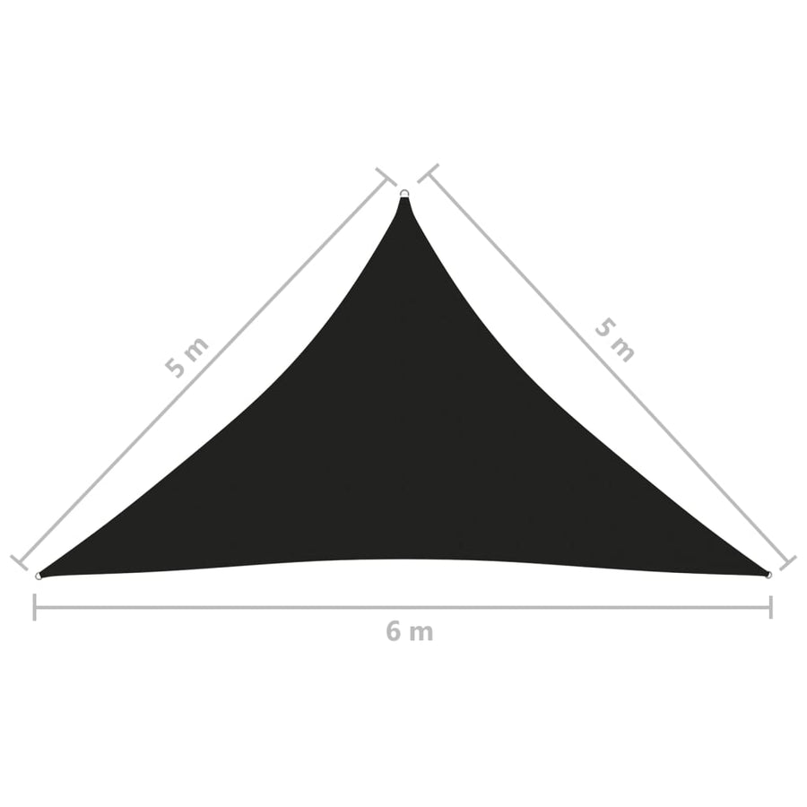 Zonnescherm Driehoekig Oxford Stof 5 x 5 x 6 m Zwart