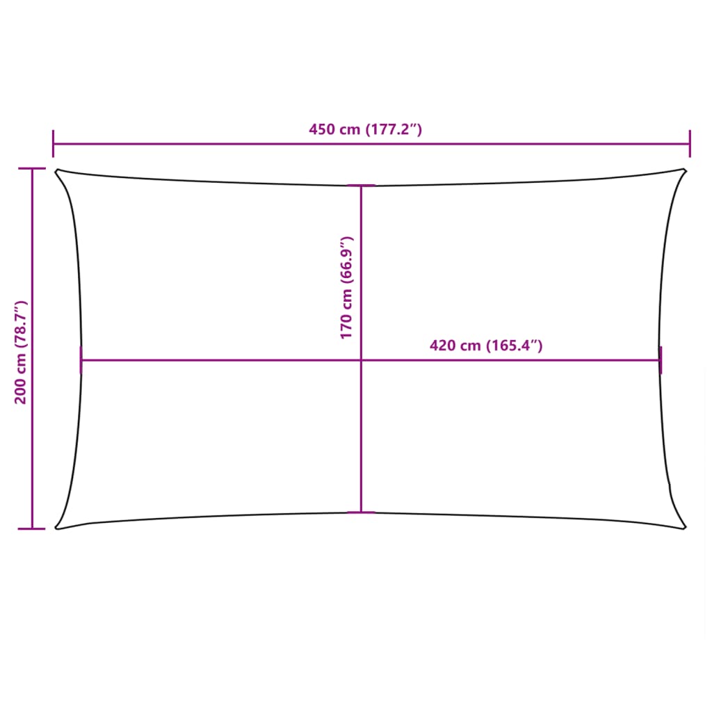 Zonnescherm Rechthoekig 2X4,5 M Oxford Stof Bruin 2 x 4.5 m