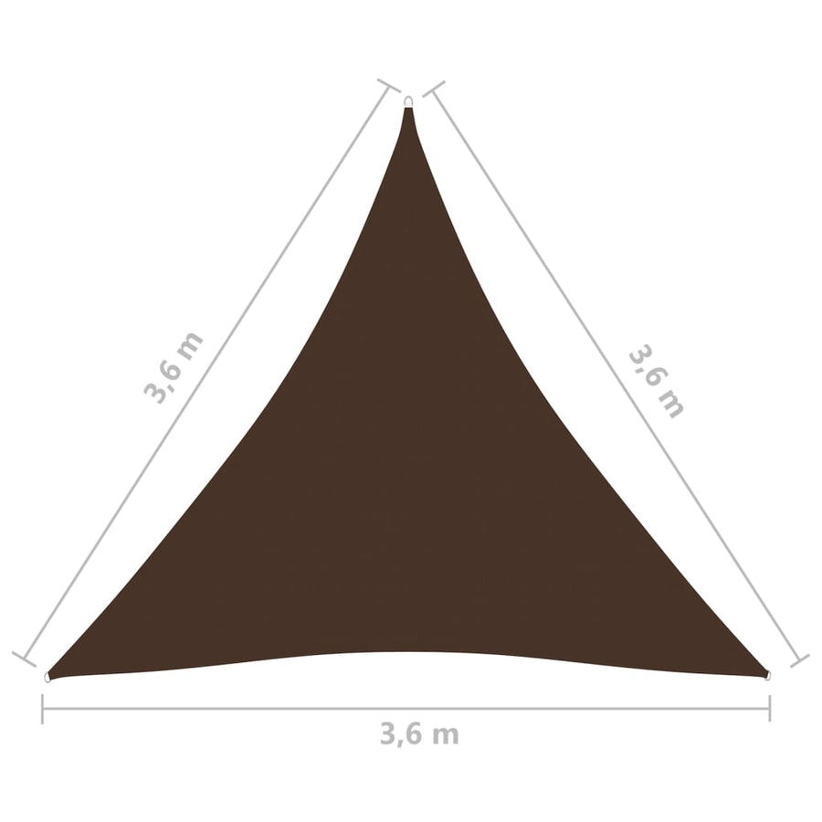 Zonnescherm Driehoekig 3,6X3,6X3,6 M Oxford Stof 3.6 x 3.6 x 3.6 m Bruin