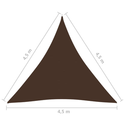 Zonnescherm Driehoekig 4,5X4,5X4,5 M Oxford Stof 4.5 x 4.5 x 4.5 m Bruin