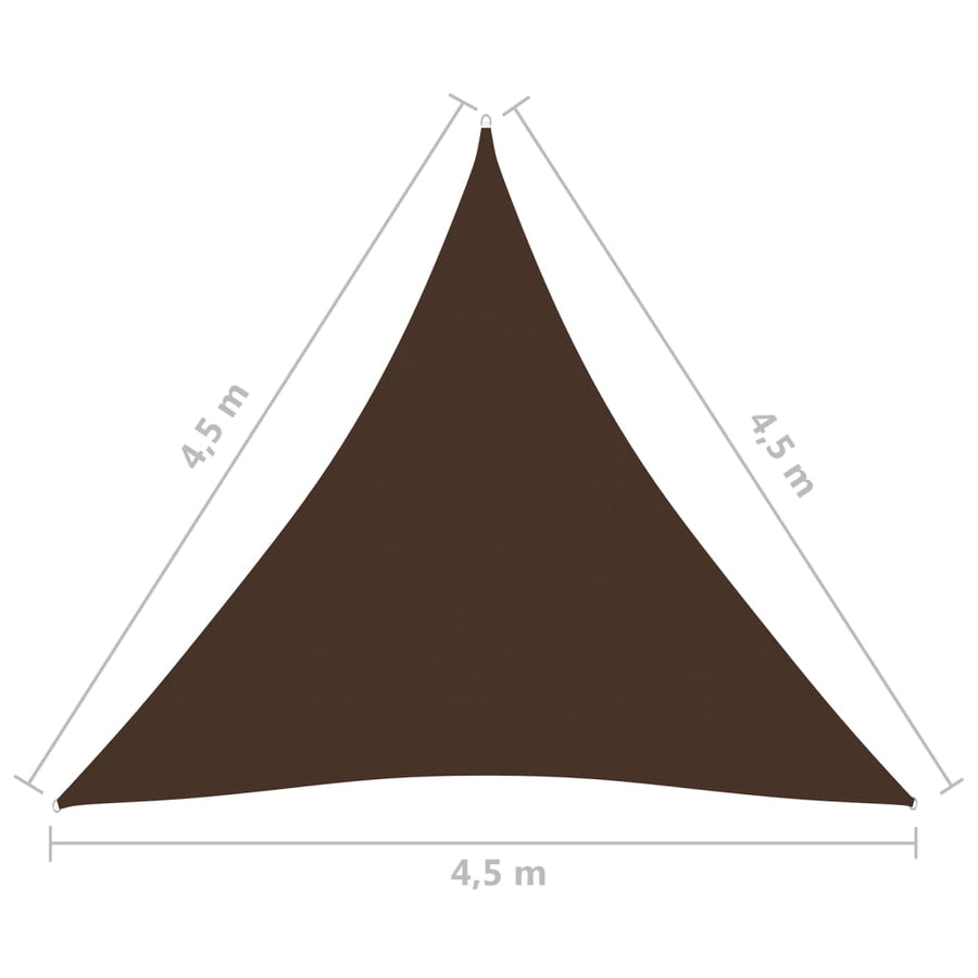 Zonnescherm Driehoekig 4,5X4,5X4,5 M Oxford Stof 4.5 x 4.5 x 4.5 m Bruin