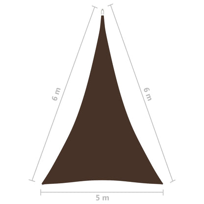 Zonnescherm Driehoekig Oxford Stof 5 x 6 x 6 m Bruin