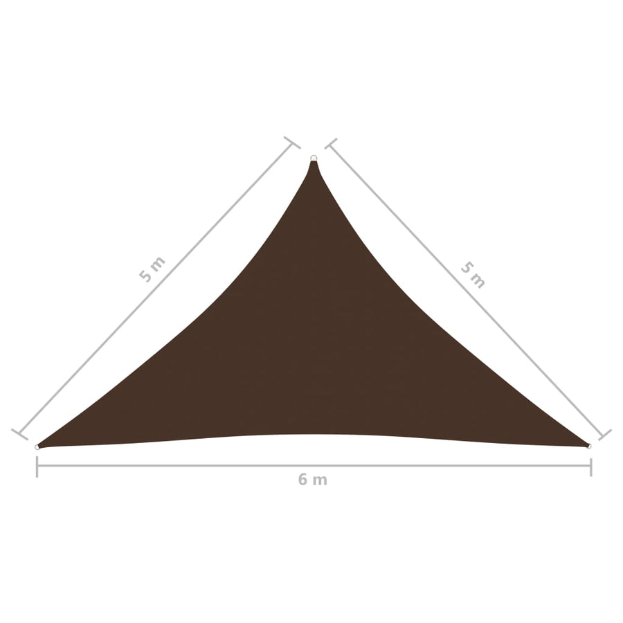 Zonnescherm Driehoekig Oxford Stof 5 x 5 x 6 m Bruin