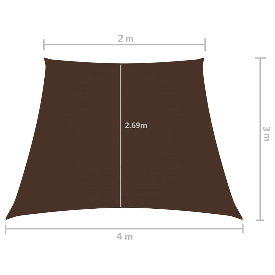 Zonnezeil Trapezium Oxford Stof 2/4 x 3 m Bruin