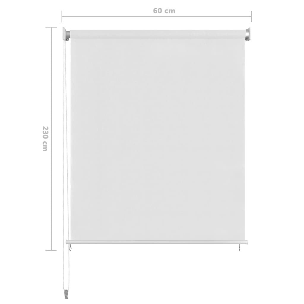 Rolgordijn voor buiten 60x230 cm HDPE wit