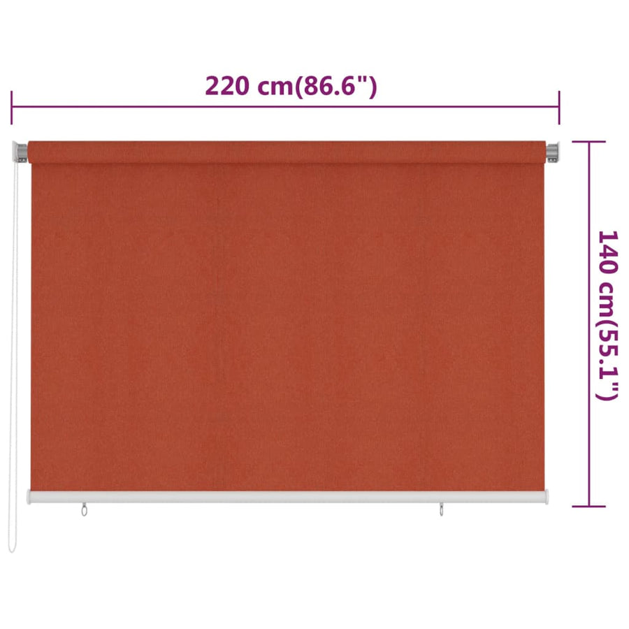 Rolgordijn Voor Buiten Hdpe Kleurig 220 x 140 cm