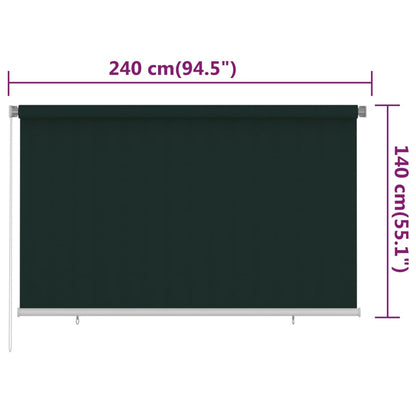Rolgordijn voor buiten 240x140 cm HDPE donkergroen