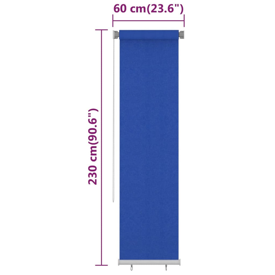Rolgordijn voor buiten 60x230 cm HDPE blauw