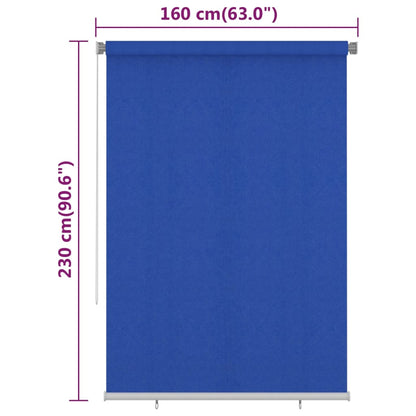 Rolgordijn voor buiten 160x230 cm HDPE blauw