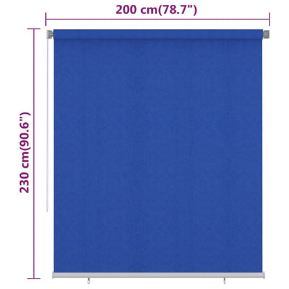Rolgordijn voor buiten 200x230 cm HDPE blauw