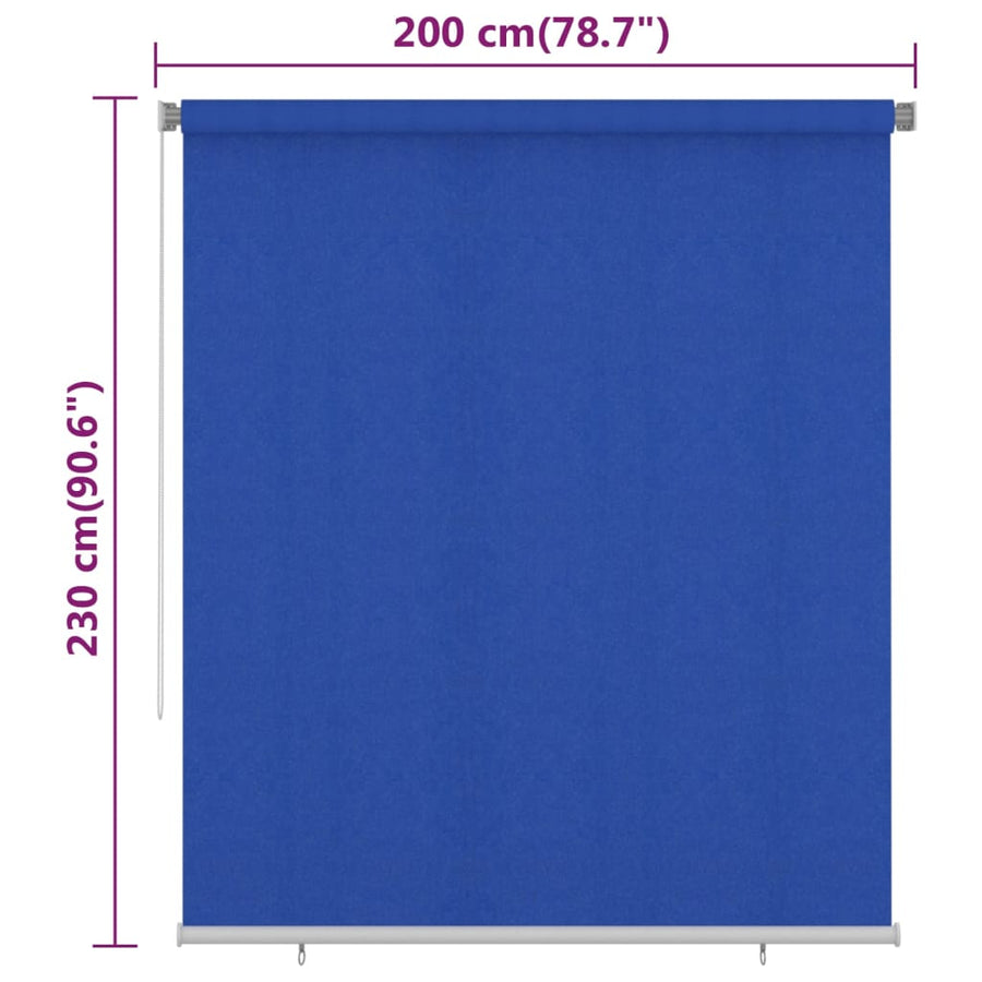 Rolgordijn voor buiten 200x230 cm HDPE blauw