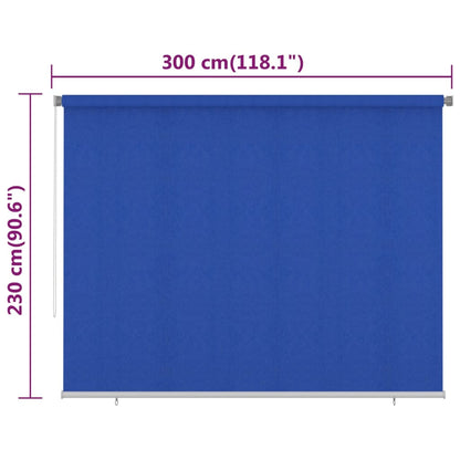 Rolgordijn voor buiten 300x230 cm HDPE blauw