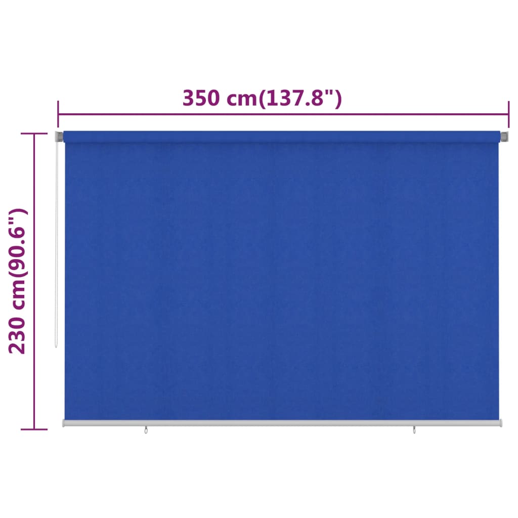 Rolgordijn voor buiten 350x230 cm HDPE blauw