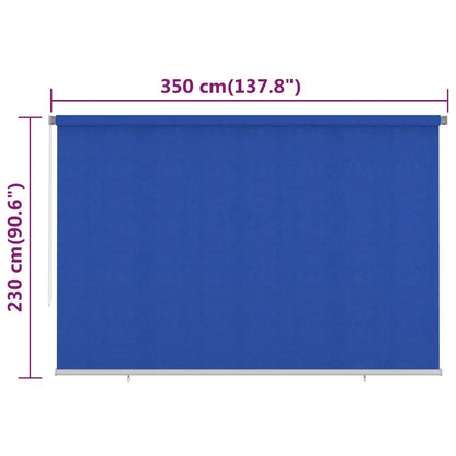 Rolgordijn voor buiten 350x230 cm HDPE blauw
