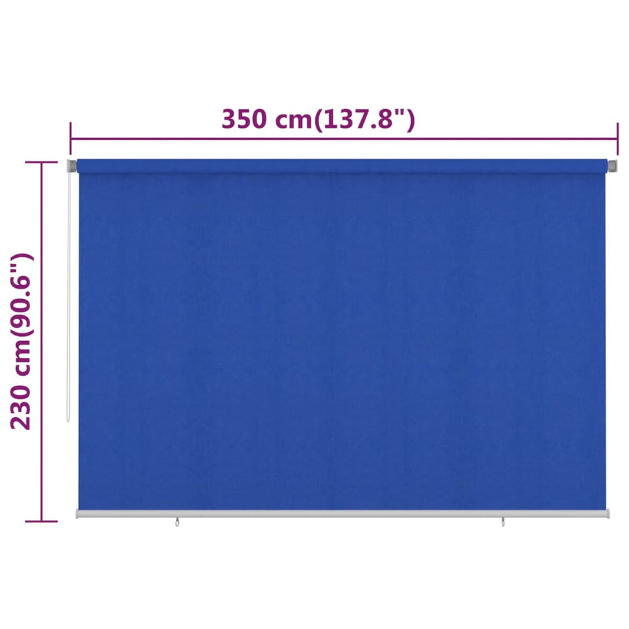 Rolgordijn voor buiten 350x230 cm HDPE blauw