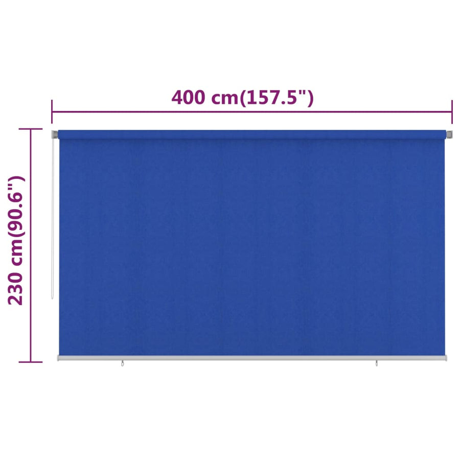 Rolgordijn voor buiten 400x230 cm HDPE blauw
