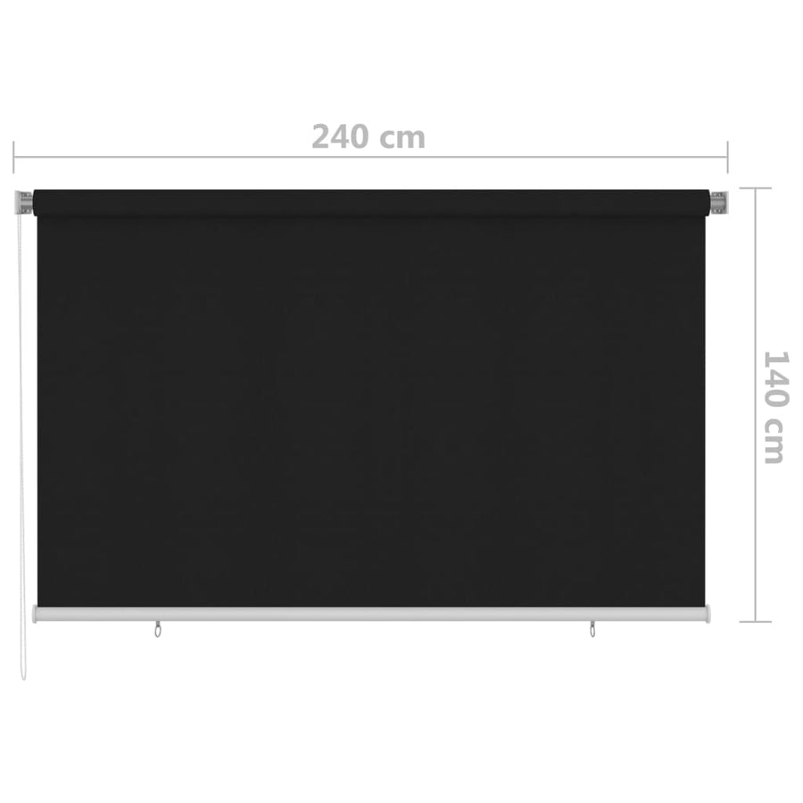 Rolgordijn Voor Buiten 240X140 Cm Zwart 240 x 140 cm