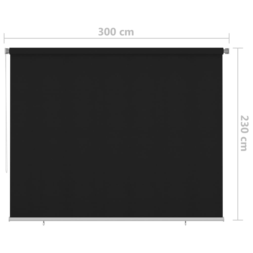 Rolgordijn voor buiten 300x230 cm zwart