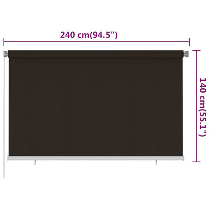 Rolgordijn Voor Buiten 240X140 Cm Hdpe Bruin 240 x 140 cm