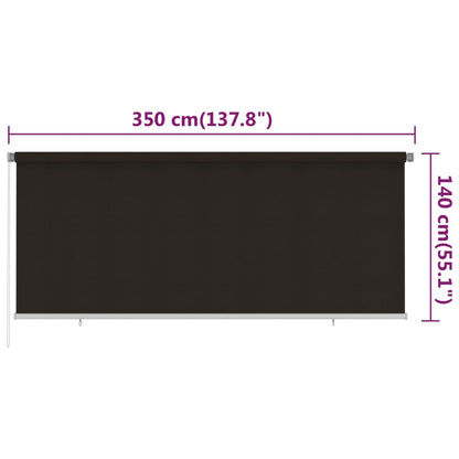 Rolgordijn voor buiten 350x140 cm HDPE bruin