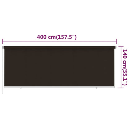 Rolgordijn voor buiten 400x140 cm HDPE bruin