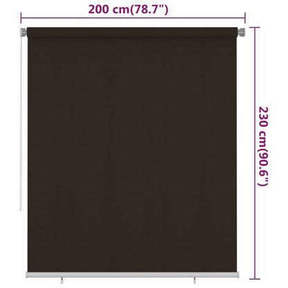 Rolgordijn Voor Buiten 200X230 Cm Hdpe Bruin 200 x 230 cm