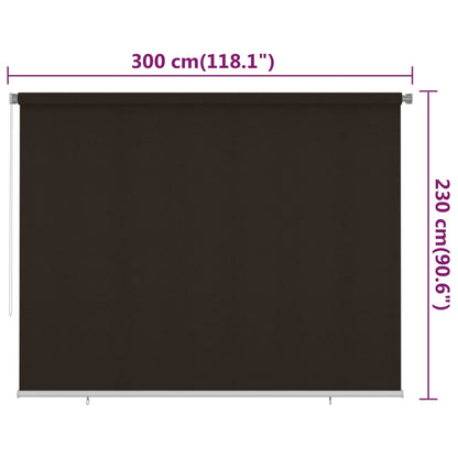 Rolgordijn voor buiten 300x230 cm HDPE bruin