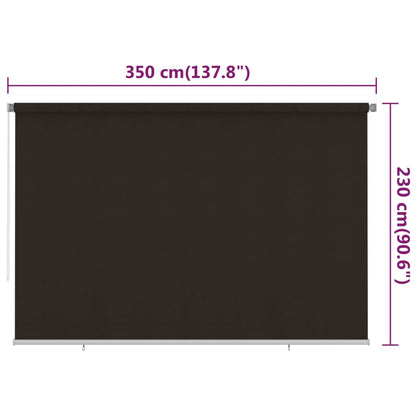 Rolgordijn voor buiten 350x230 cm HDPE bruin
