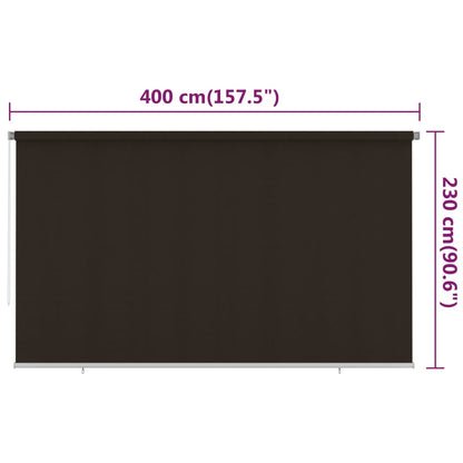Rolgordijn voor buiten 400x230 cm HDPE bruin