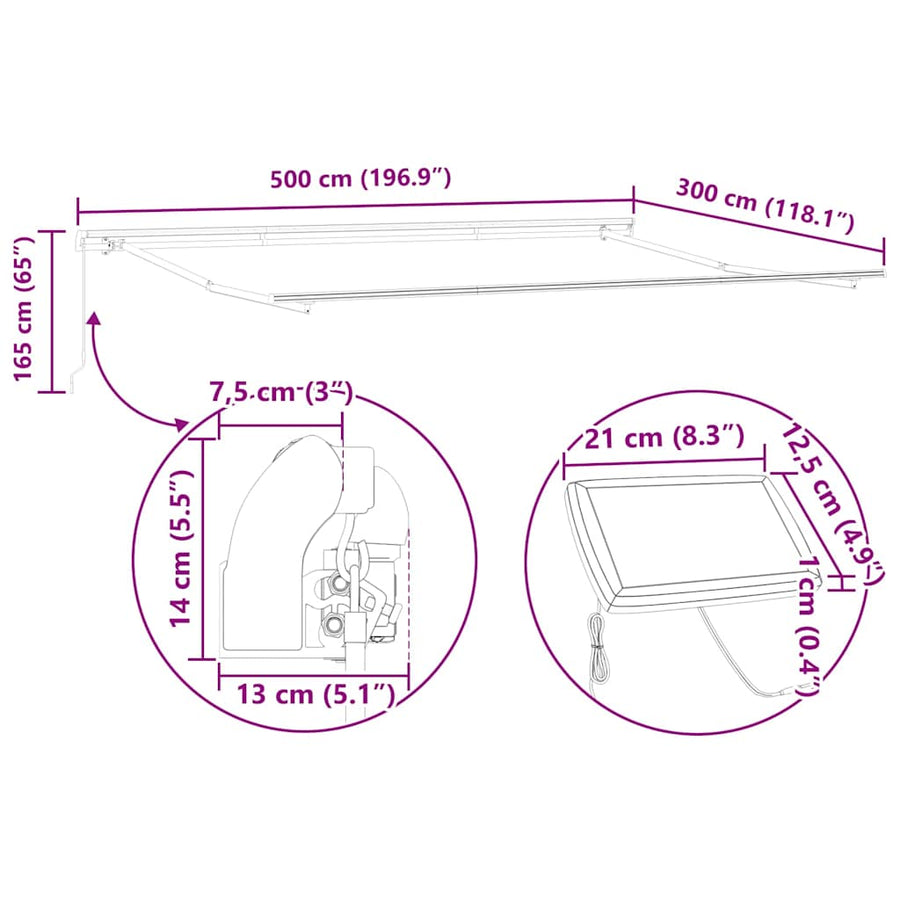 Markies Handmatig Wit 5 x 3 m Metaal