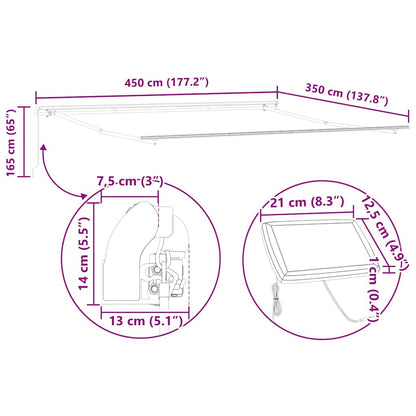 Markies met Handmatig Wit 4,5 × 3,5 m Metaal