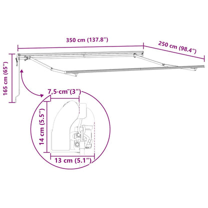 Markies Handmatig Wit 3,5 x 2,5 m Metaal