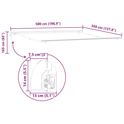 Markies Handmatig Wit 5 × 3,5 m Metaal