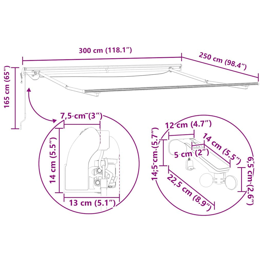 Zijde Frame Wit 3 x 2,5 m Aluminium