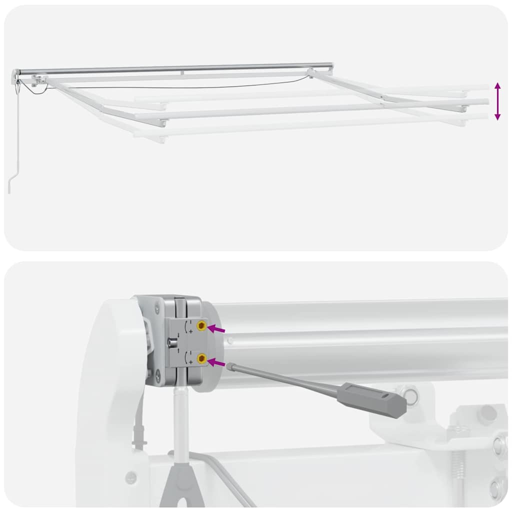 Zijde Frame met LED-striplichten Wit 350 x 250 cm Aluminium