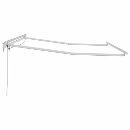 Zijde Frame met LED-striplichten Wit 350 x 250 cm Aluminium