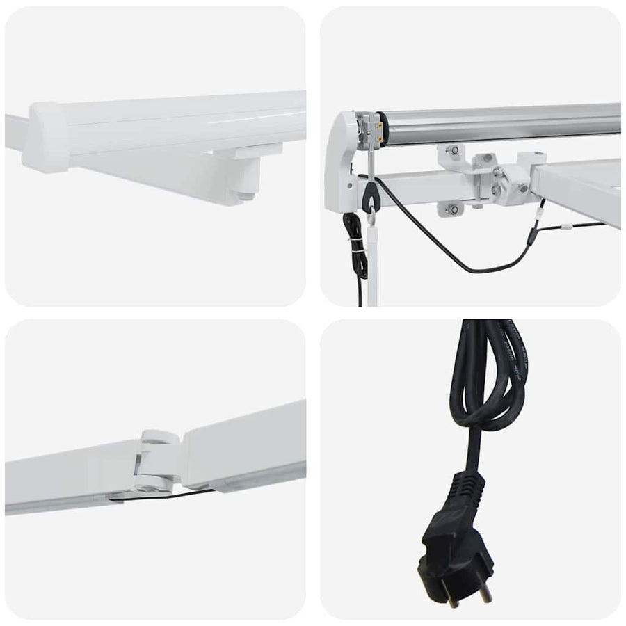 Markies Met Metaal 4 × 3,5 m Wit Elektrisch (met LED en weersensor)