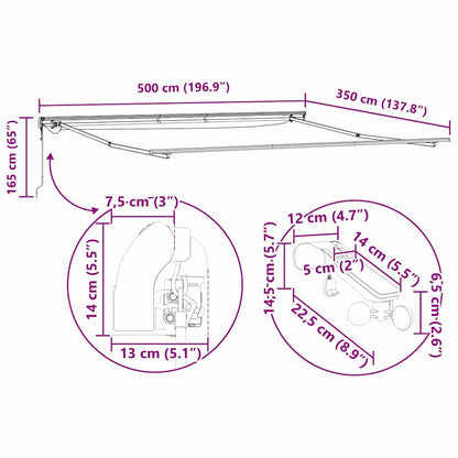 Markies Wit 5 × 3,5 m Metaal