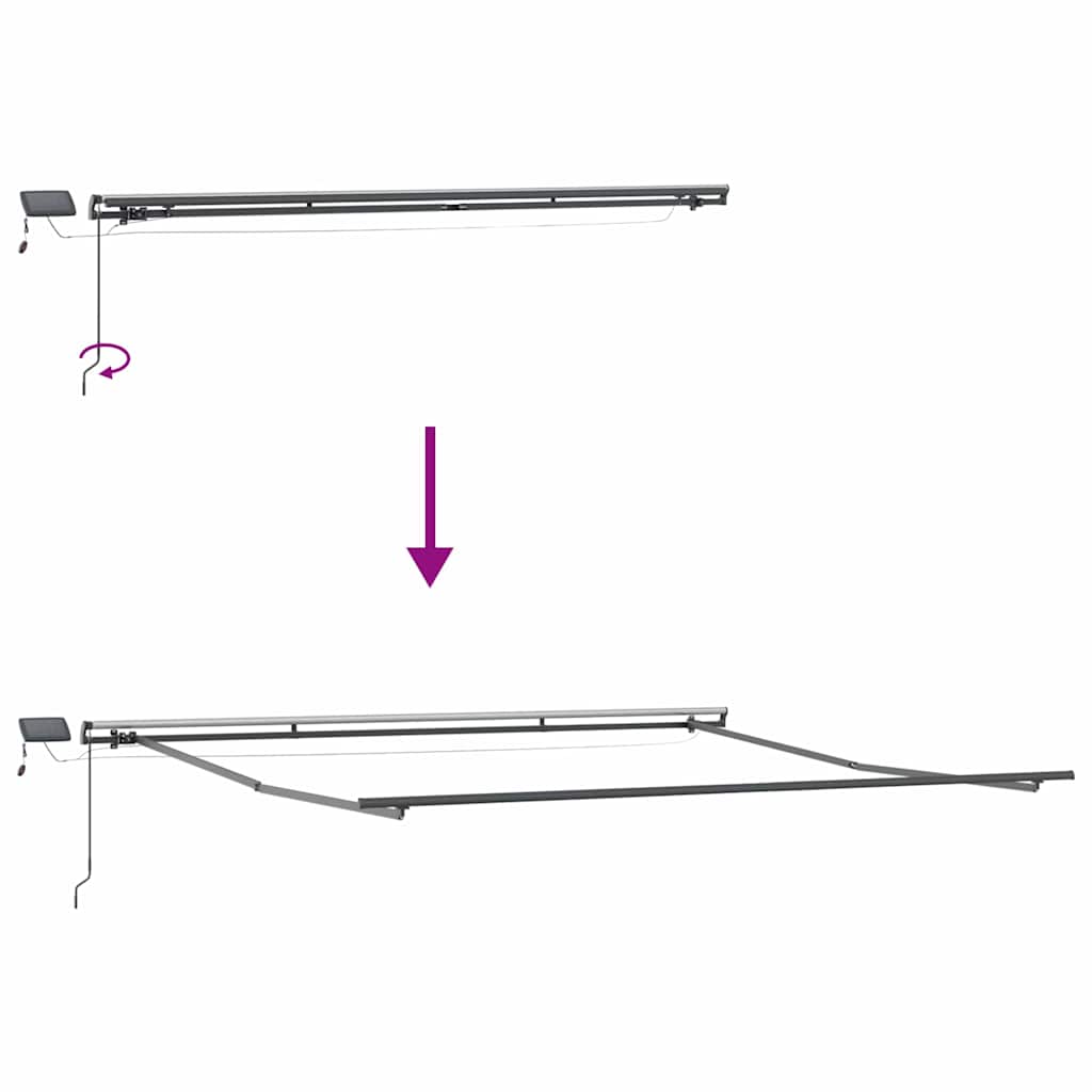 Markies met Handmatig Antraciet 5 × 3,5 m Metaal