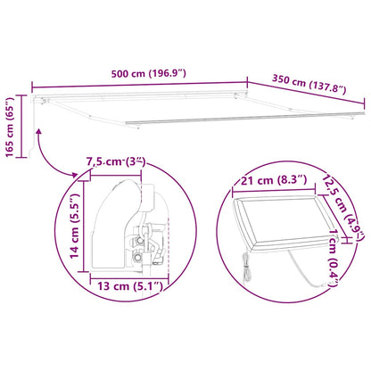Markies met Handmatig Antraciet 5 × 3,5 m Metaal