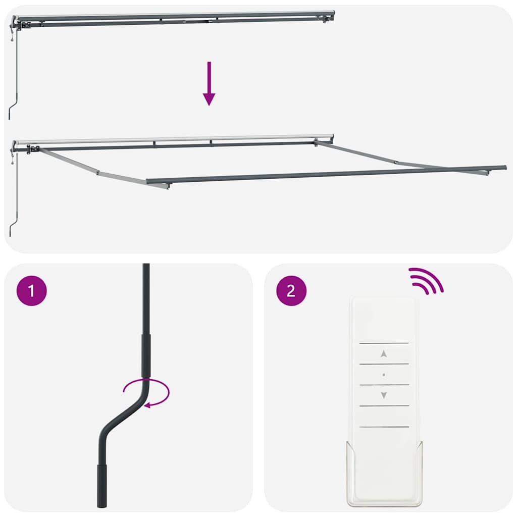 Markies Handmatig Antraciet 4 × 3,5 m Metaal