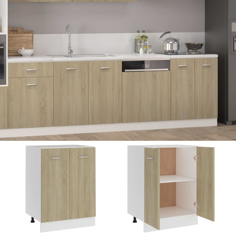 Onderkast 60x46x81,5 cm bewerkt hout sonoma eikenkleurig Onderkast